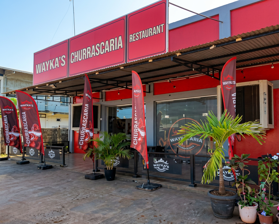 Fachada do Wayka's Churrascaria em Lethem